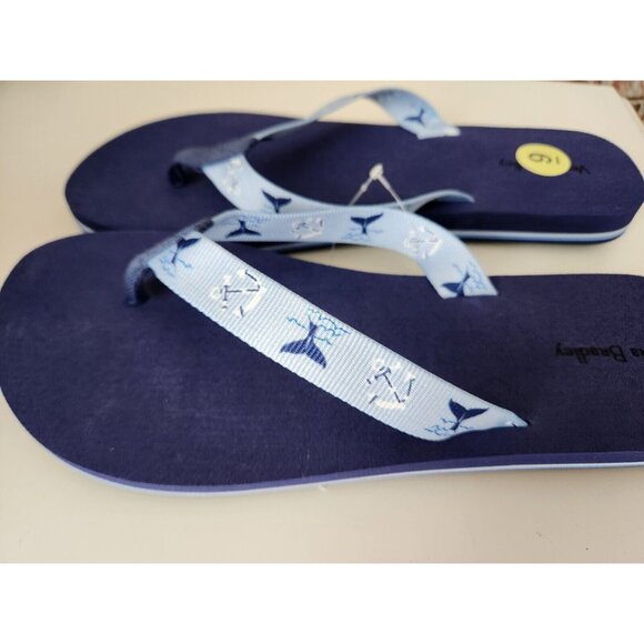 Vera Bradley Webbing Strap Women's Flip Flops Sandals Really Regatta Blue Size 9 - Picture 5 of 8